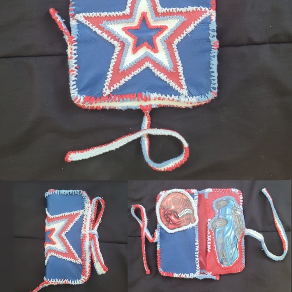 Handstiched And Handpainted Wallet Patches Are Clear Vinyl Finished For Long Lif